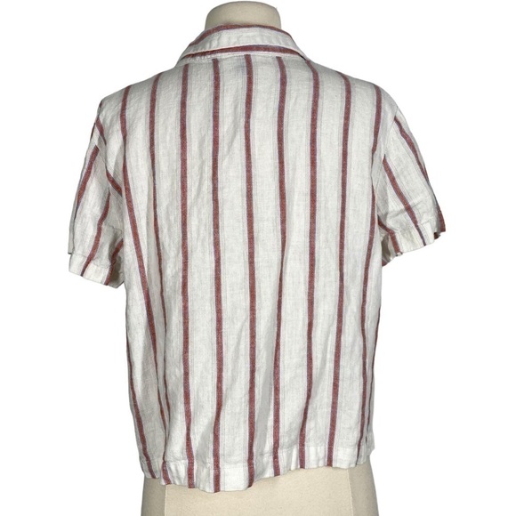 UNIVERSAL THREAD Linen Blend Cropped Collared Shirt - Picture 2 of 6
